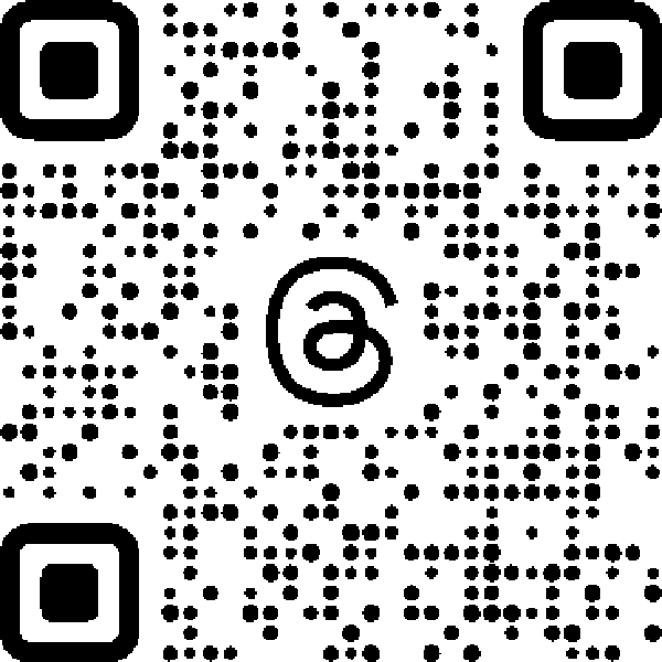 Threadsで当事務所をフォローするQRコード。